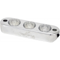 FLAT MOUNT 3 LIGHT LED BLUE BILLET POD