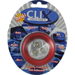 RED BATTERY POWERED 3 LED CLIX POD