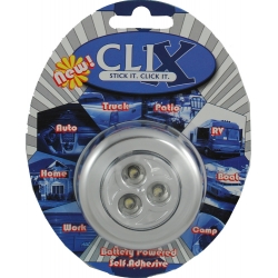 CHROME BATTERY POWERED 3 LED CLIX POD