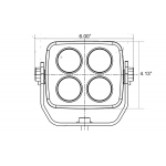 4" SQUARE SOLSTICE BLACK FOUR 10-WATT LED 35° WIDE BEAM LAMP