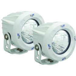 OPTIMUS ROUND WHITE 1 10W LED 60� FLOOD KIT OF 2 LIGHTS